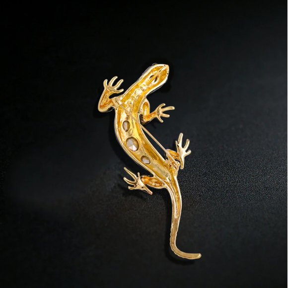Large Lizard Crystal Brooch / Necklace Pendant - Picture 9 of 10